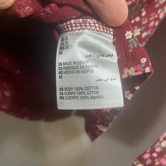 Burgundy Style & Co. Floral Top Size OX - Picture 3 of 9